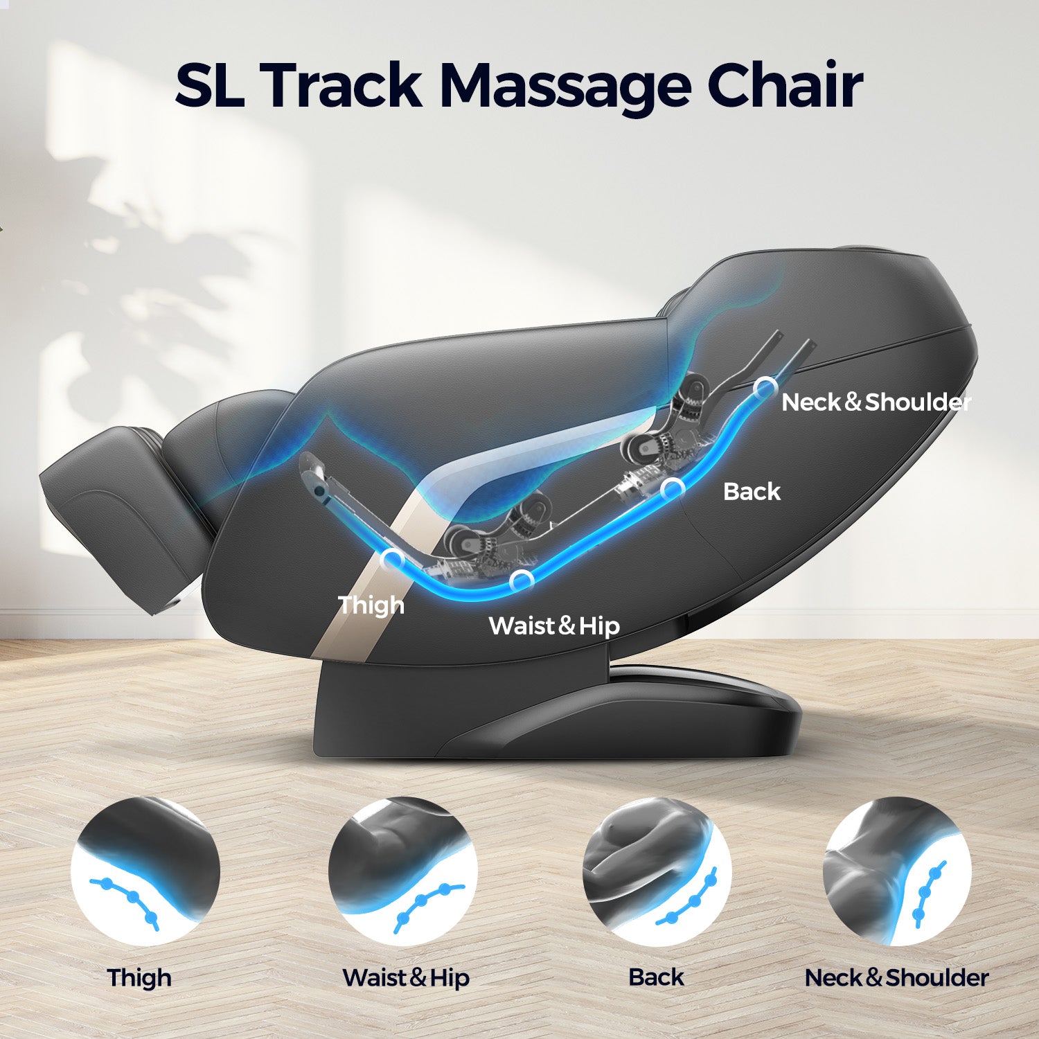 GR8661 3D SL Track Wholesale Massage Chair with Full-Body Air Massage