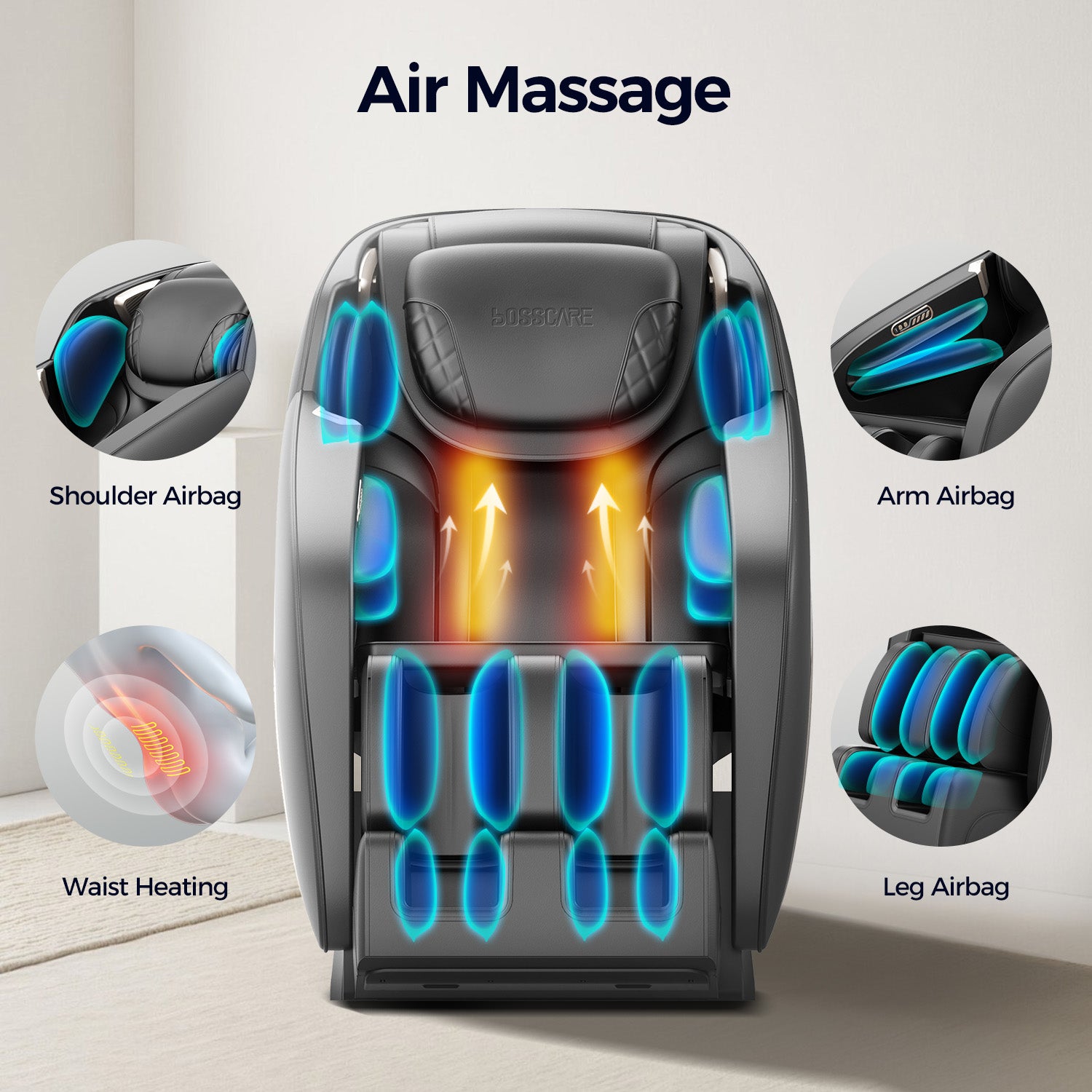 GR8661 3D SL Track Wholesale Massage Chair with Full-Body Air Massage